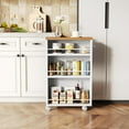 thumbnail image 5 of Tribesigns 4 Tier Slim Storage Cart with Wheels, Rolling Kitchen Cart Utility Cart with Storage Shelf, White, 5 of 11