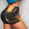 thumbnail image 2 of KLL Sunset Meditating Doberman Pattern Workout Shorts for Women Scrunch Short Gym Yoga Running Sport Active Exercise Fitness Shorts, 2 of 5