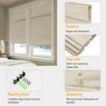thumbnail image 5 of Keego Roman Shades for Windows Cordless Blackout Roman Window Shades Blinds 100% Natural Linen Hand-Made Roman Shade - DarkGray (with Lining, Block 40%-50% Light) - 58"W x 52"H, 5 of 7