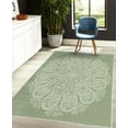 thumbnail image 4 of Oriental Decorative Rug, Abstract Round Mandala Designed with Flower Leaves and Stems Elements, Quality Carpet for Bedroom Dorm and Living Room, 6 Sizes, Laurel Green, by Ambesonne, 4 of 4