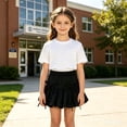 thumbnail image 2 of Fgnfyis Skirts for Girls Bow Ribbon Flutter Party Shorts Adorable Lightweight Skirt Girls Black 8-9 Years, 2 of 7