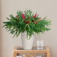thumbnail image 1 of Musbetu Branche de Pin Simulée Fausse Verdure Feuillage Brindille de Pin Artificielle avec Pommes de Pin Baies Rouges pour Bricolage Couronne Vases pour la Maison Noël Fêtes d'Hiver, 1 of 7