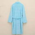thumbnail image 4 of Htigea Belted Bathrobe for Women Fleece Long Sleeve Shawl Collar Robe Soft Comfy Home Loungewear Winter Warm Nightgown Blue,Free Size, 4 of 6