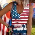 thumbnail image 4 of 4th Of July Outfits Women American Flag Themed Print Tank Tops Ribbed Button Up Independence Day Festive Clothes (L, Red 01), 4 of 5