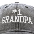 thumbnail image 2 of DALIX Number 1 Grandpa Gift Hat Vintage Cap Washed Cotton in Black, 2 of 6