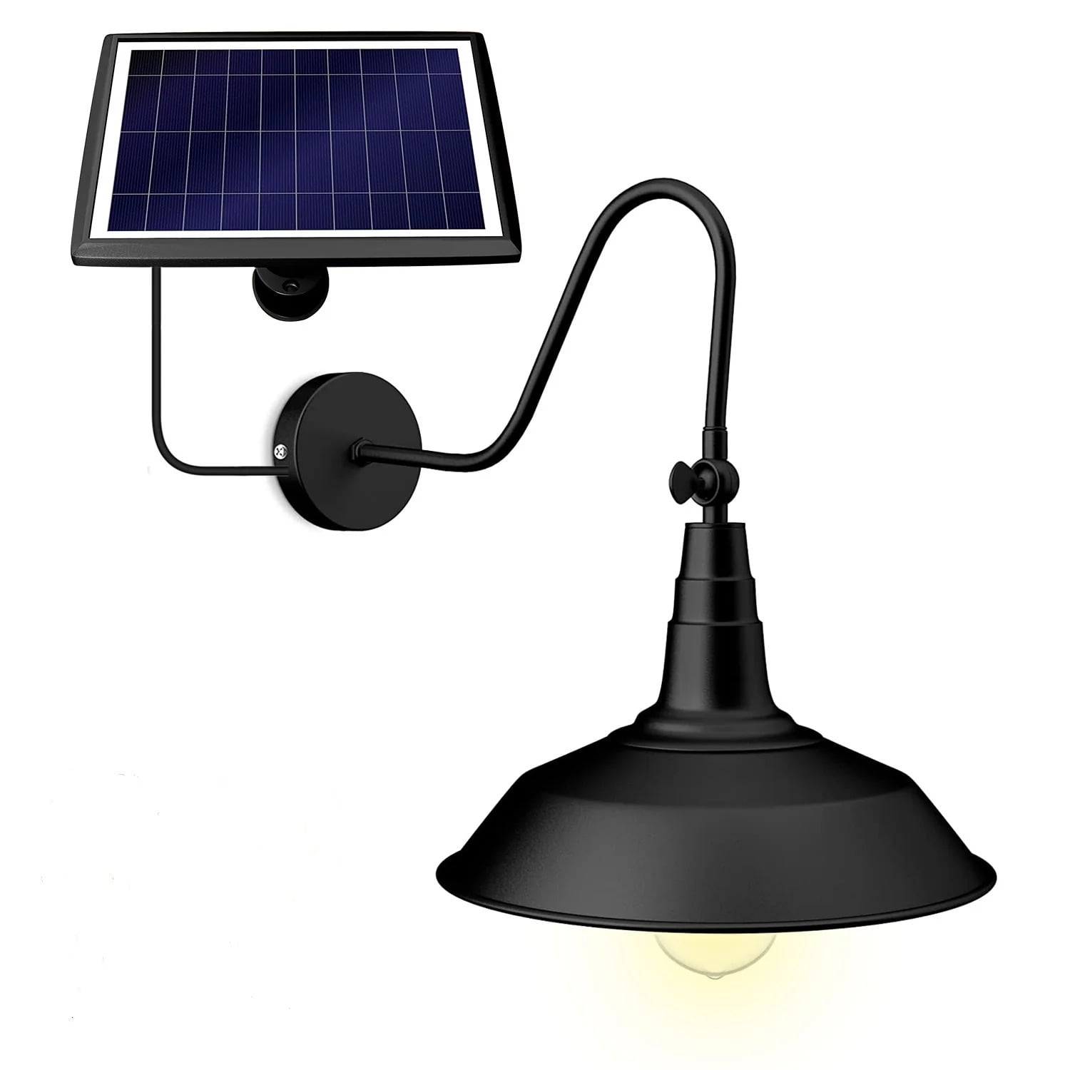 Brighticonic Outdoor Solar Gooseneck Wall Light Solar Power Barn