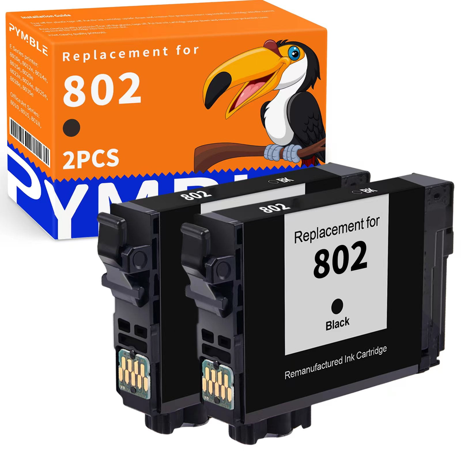 802XL Black Ink Cartridge for Epson 802XL 802 T802XL T802 Ink Cartridge