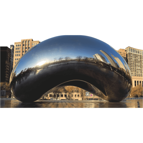 SP13455 The Bean of Chicago City Skyline Reflection Cardboard Cutout Standee Standup