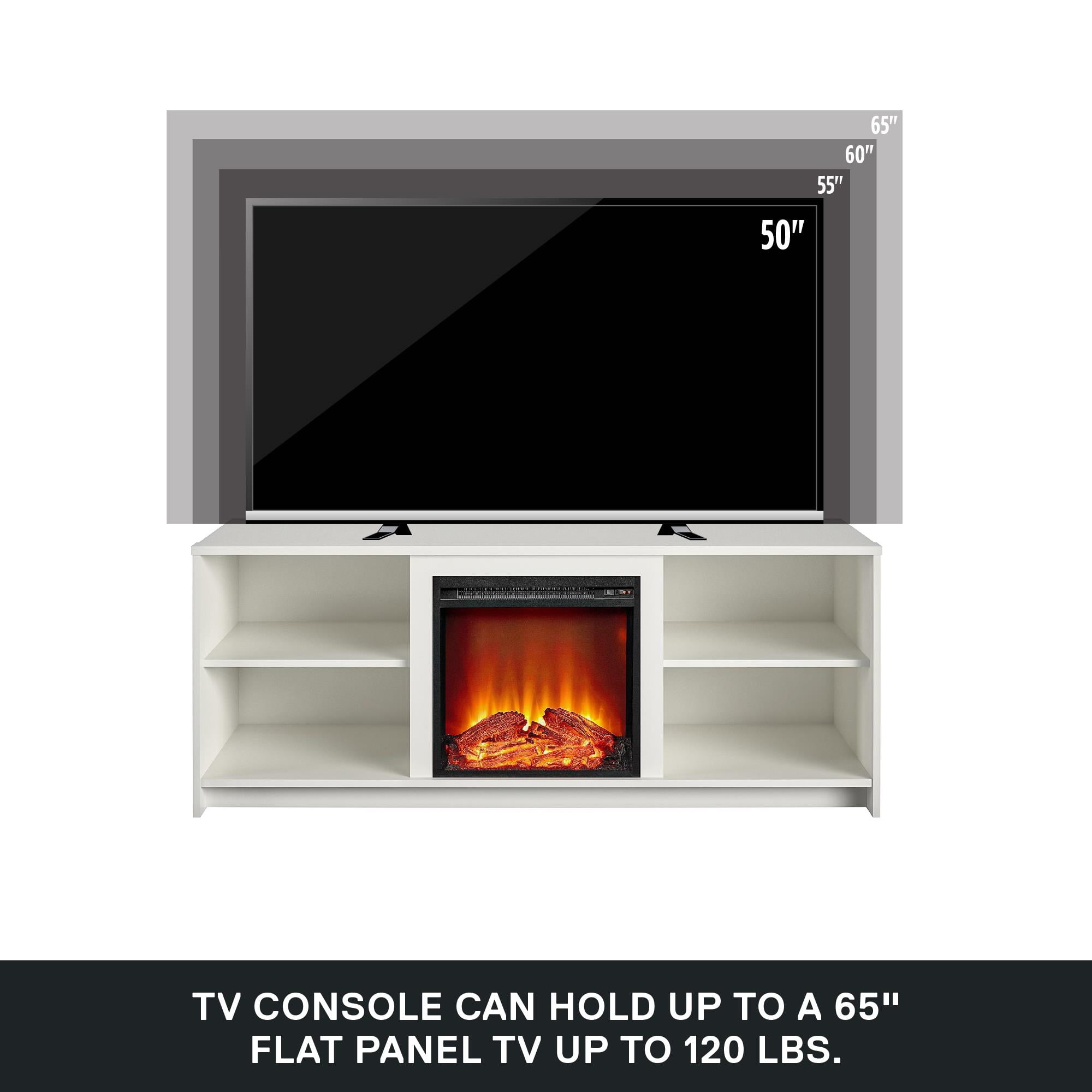 Mainstays Fireplace TV Stand for TVs up to 65", White