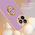 thumbnail image 3 of iPhone 15 Pro Case[with 360°Rotatable Ring Holder Stand][Support Magnetic Car Mount][Shiny Plating Gold] Slim Thin Soft TPU Shockproof Protective Case for iPhone 15 Pro for Women Men Boy,Purple, 3 of 14