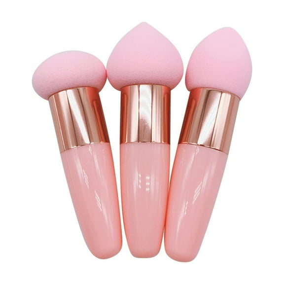 Tkrady 3pcs Cut Stick Sponge Powder Puff Stick Powder Puff With Handle Make Up Tool