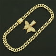 thumbnail image 3 of Hip Hop Cuban Chains Butterfly Pendant Necklace With 13mm Miami Cuban Chain Iced Out Bling HipHop Necklaces Fashion Jewelry, 3 of 9