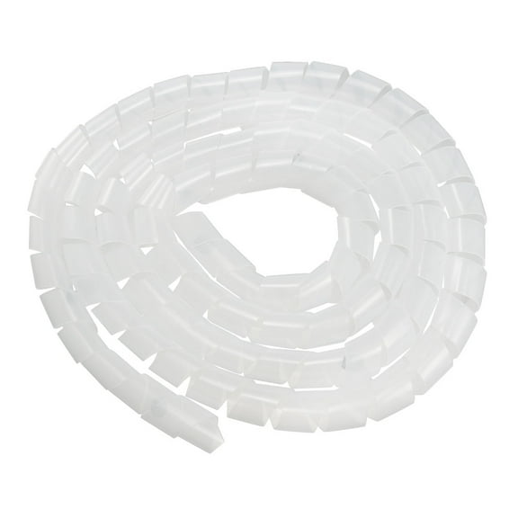 Unique Bargains 0.98" Flexible Spiral Tube Cable Cover Wire Wrap Computer Cord White 5.9ft