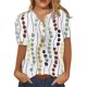 thumbnail image 1 of VISgogo Blusa Femenina, Patrones Estampados Camisa de Manga Corta Tops Casuales con Botones para Primavera Verano, S/M/L/XL/XXL VISgogo  moda, 1 of 2