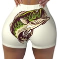 thumbnail image 2 of KLL Largemouth Bass Fish (3) Pattern Workout Shorts for Women Scrunch Short Gym Yoga Running Sport Active Exercise Fitness Shorts-Small, 2 of 8