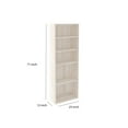thumbnail image 5 of Transitional Wooden Bookcase with 5 Shelves, Washed White- Saltoro Sherpi, 5 of 5
