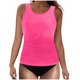 thumbnail image 2 of Traje de baño de bikini liso sin mangas para mujer, traje de baño push-up acolchado, conjuntos de blusa de traje de baño de poliéster para mujer, 2 of 4