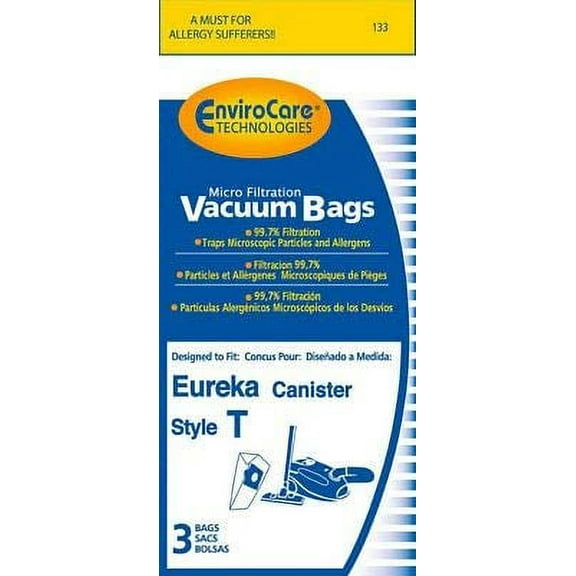 EnviroCare Replacement Vacuum Bags for Eureka Style T 970 980 Canisters (9)