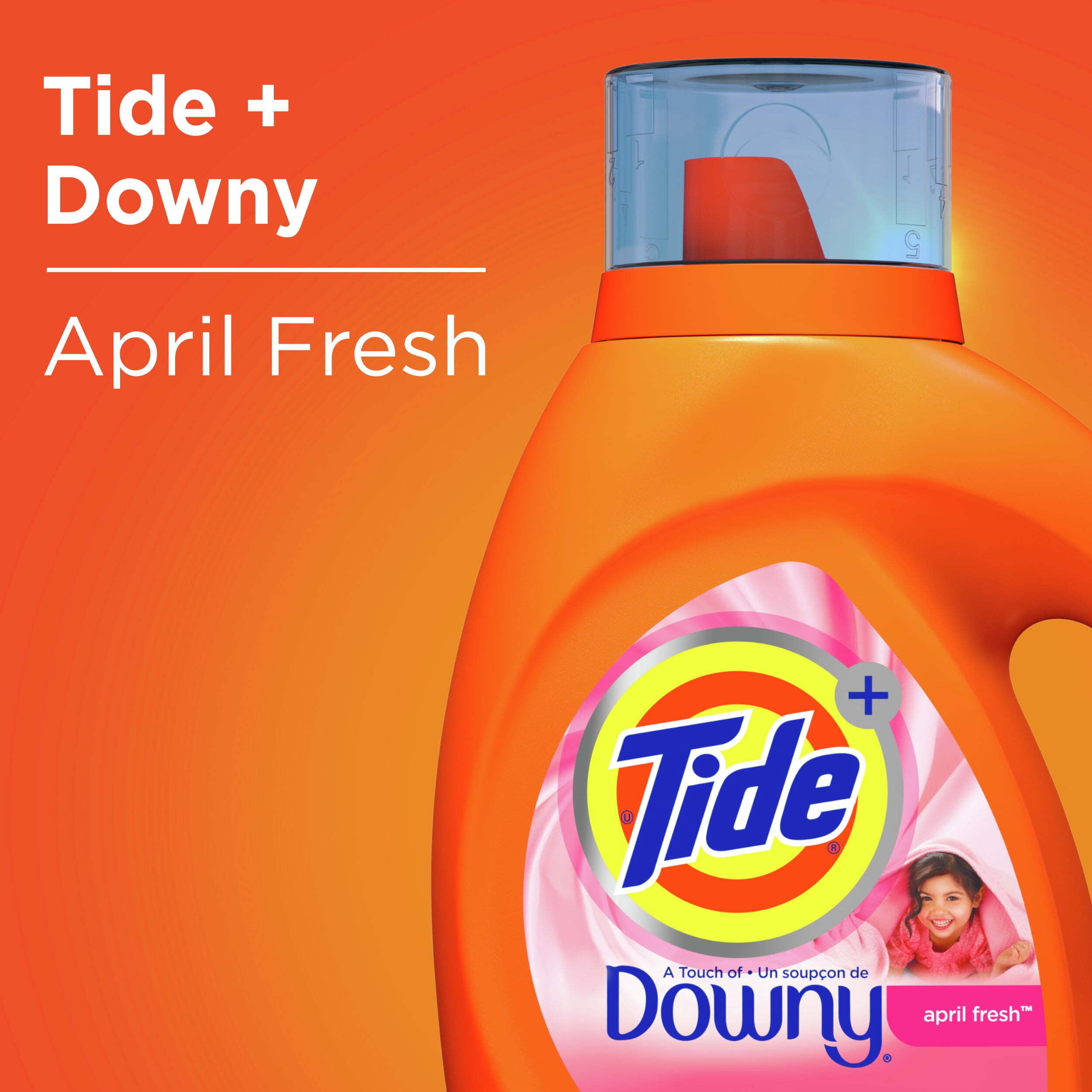 (2 pack) Tide Plus Downy, Liquid Laundry Detergent, April Fresh, 37 fl oz, 24 Loads