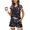 Black|Print-A, variant on 2 Piece Summer Sets For Women Crew Neck Short Sleeve Tees Elastic Wide Leg Pockets Shorts Casual Comfy Outfits (XXL, Pink|Print)