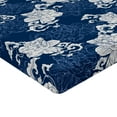 thumbnail image 4 of Ambesonne Floral Boho Fitted Sheet, Simple Jasmine Print, King Size, Dark Indigo Eggshell, 4 of 5