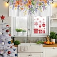 thumbnail image 5 of 2 Pack Valances for Window, Pink Orange Flowers Short Curtains for Kitchen Bedroom Living Room, Spring Floral Farmhouse Botanical Rod Pocket Small Window Treatment Valance Drapes 42 x 18 Inch, 5 of 8