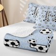 thumbnail image 4 of meiyoeat Honeycomb Letter Bed Spread Queen for Boys, Kawaii Football Print Queen Coverlet Set, 3 Pieces, 1 Comforter and 2 Pillowcases, 4 of 7
