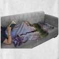 thumbnail image 6 of Nature Soft Flannel Fleece Throw Blanket, Bench on Flowing River with Crescent Moon Lavender Trees and Grass Illustration, Cozy Plush for Indoor and Outdoor Use, 60" x 80", Multicolor, by Ambesonne, 6 of 6