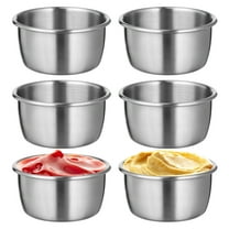 MLINS  6 PCS Stainless Steel Dipping Sauce Cups Container Reusable Toddler Silver