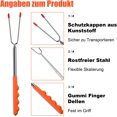 thumbnail image 2 of Juego de 5 pinchos extensibles de acero inoxidable para barbacoa, pinchos para fogata, cubiertos para barbacoa, pinchos para barbacoa con mango de goma y bolsa de transporte kaili Sencillez, 2 of 5