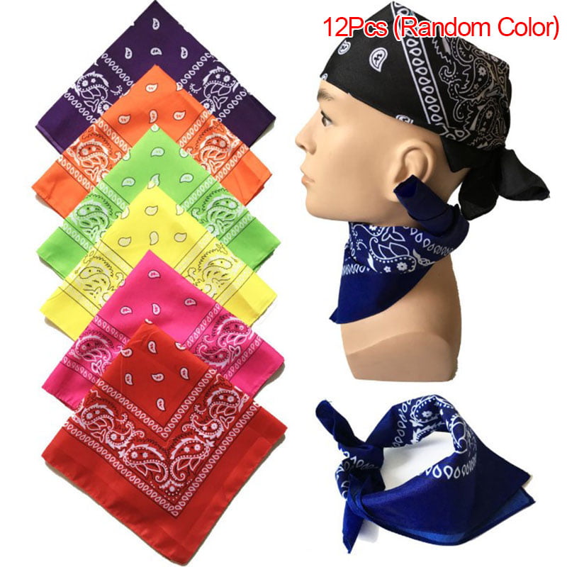 Pack of 9 Cotton 100% Bandana Assorted Bandanas 22" x 22" outdoor protection 
