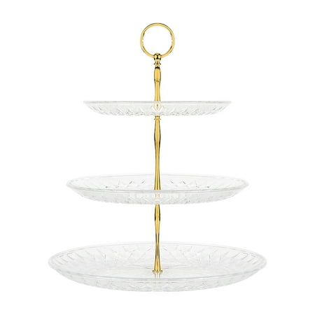 

3 Tiers Wedding Plastic Cake Stand Large Capacity Round Reusable Dessert Display