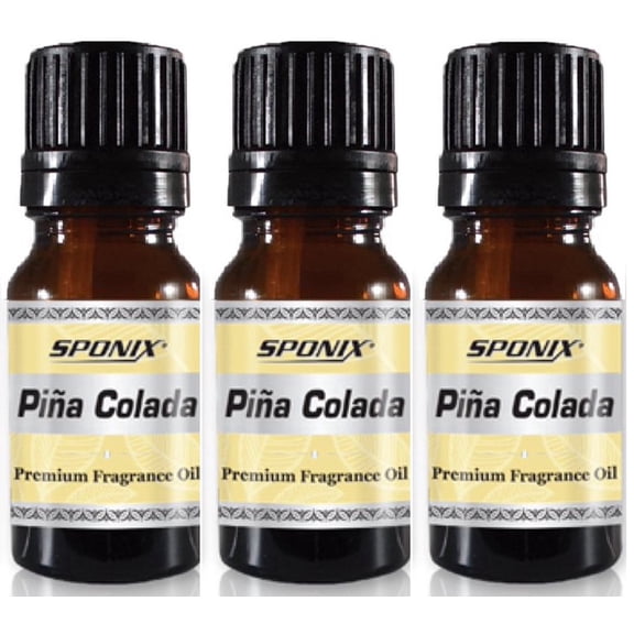 Pina Colada Fragrance Oil 10 ml / 0.33 oz  100% Pure by Sponix Made in USA Pack of 3