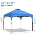 thumbnail image 5 of Outdoor Basic 10'x10' Pop Up Canopy Tent, Instant Portable Gazebo with UV & Waterproof Protection for Beach, Camping, Parties & Tailgating,Blue, 5 of 8
