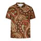 thumbnail image 3 of Camisetas de Manga Corta de los Hombres Casual Gradiente Solapa Botón Arriba Camiseta, Top Ligero para el Hogar, Uso Diario Y Cómodo, 3 of 5