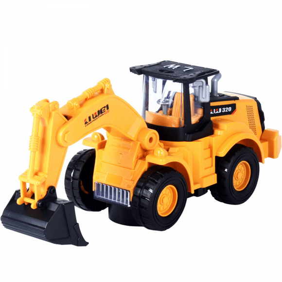 John Deere Big Scoop Construction Toy Excavator with Tilting Dump Bed and Rolling Wheels, 15 Inch