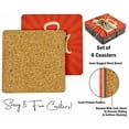 thumbnail image 4 of Inkdotpot Set of 6 Drink Coasters Easy Clean 4-inch SquareCoastersCork Base-Reusable- Beer, 4 of 8