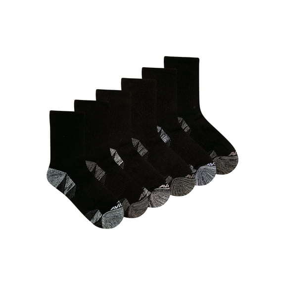 Avia Women's All Sport Cushion Mid Crew Socks, 6-Pack