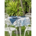 thumbnail image 3 of Outdoor Tablecloth with Umbrella Hole for Patio/Picnic/Party/Camping, Blue Octopus Coastal Waterproof Table Cloth Round Cover Washable, Summer Beach Nautical Ocean Coral Starfish (Dia 54"), 3 of 8