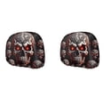 thumbnail image 4 of Halloween Mechanical Demon Skull Car Headrest Covers, 2‑Pack Creepy Robot‑Style Skeleton Face Print Vehicle Seat Head Rest Protector for Car Interior Halloween Decor, 4 of 5