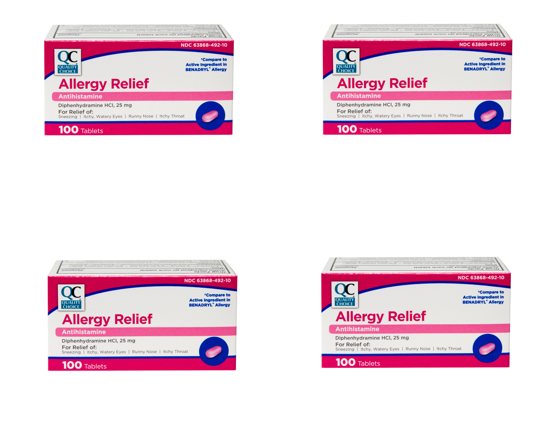 4 Pack Quality Choice Allergy Complete 100 Tablets Each