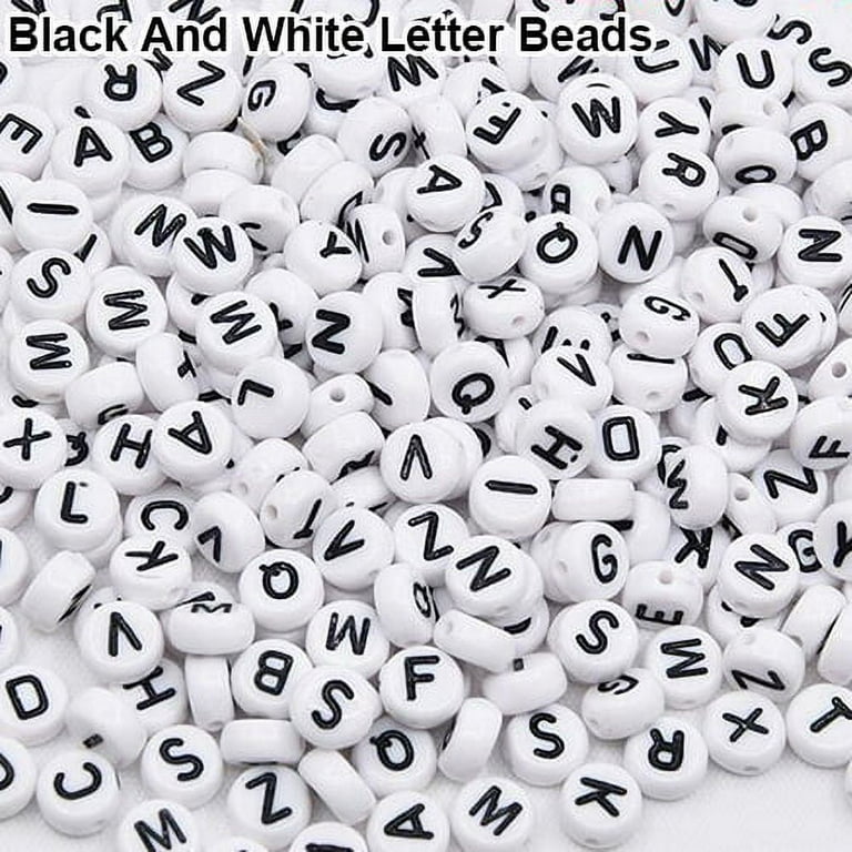 Yesbay 100 Pcs Spacer Acrylic Beads Cube Alphabet Letter Bracelet