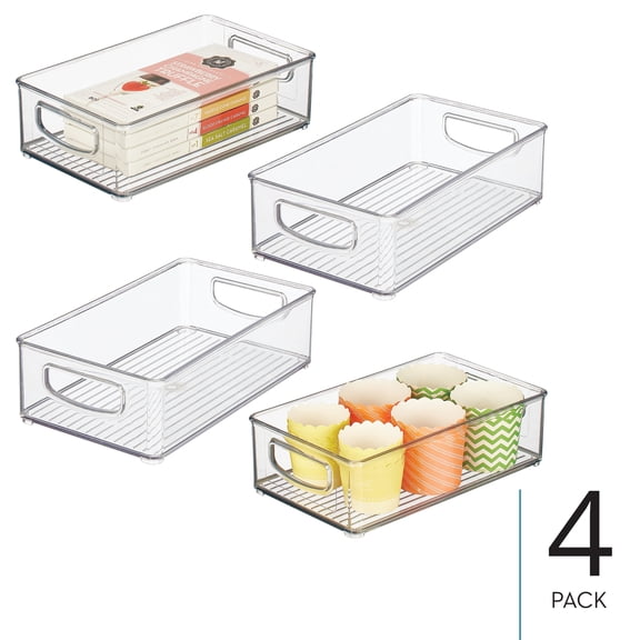 Stackable Pantry Bin with Handles - Storage Bin for Organizing Kitchen Cabinets, Fridge, or Freezer - Made in USA