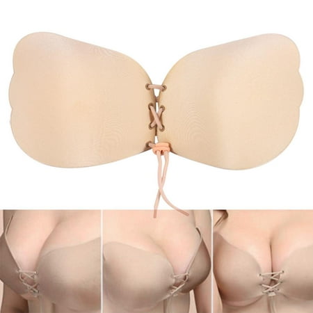 LHCER 2Colors 4Sizes New Women Breathable Self-Adhesive Breast Lift Push Up Silicone Invisible Bra, Women Silicone Bra, Srtapless