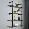 thumbnail image 2 of 30"/36" Industrial Pipe Shelf Wall Mounted Shelving Hanging Floating Rustic Wood Shelf Wall Rack Storage Shelf, 2 of 30