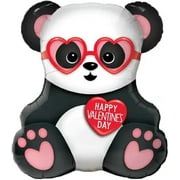 PMU Valentine's Day Panda Bear 32in Mylar-Foil Balloon (25/pkg) Pkg/1