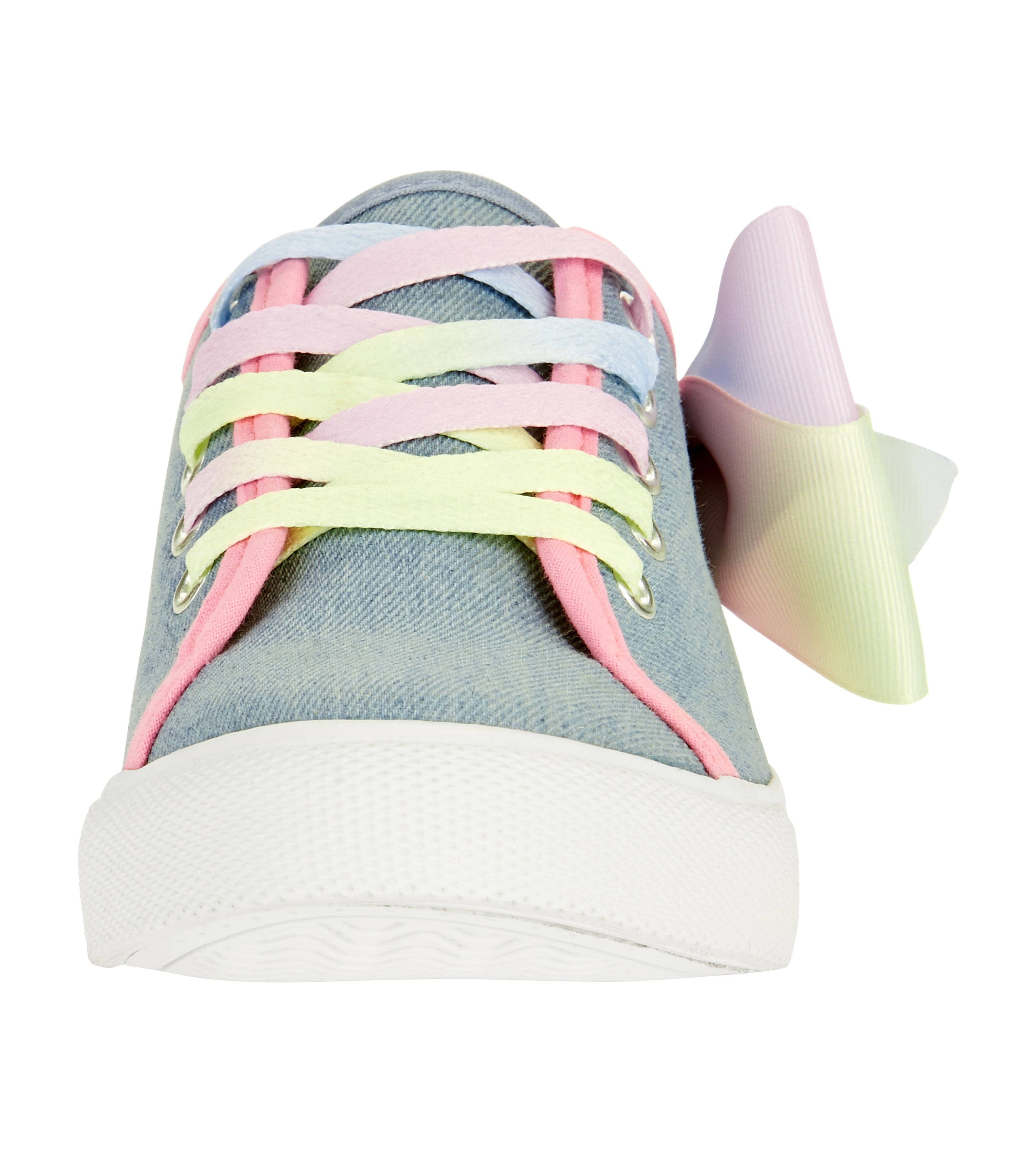 Jojo Siwa Girl's Denim Lace Up Sneakers With Bow - image 3 of 7