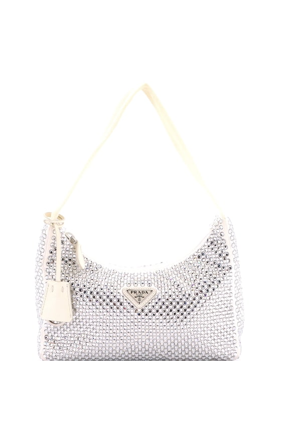 Pre-Owned Re-Edition 2000 Hobo Crystal Embellished Satin Mini By Rebag