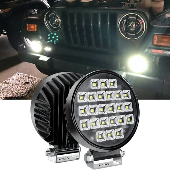 Nilight Led Round Tractor Light Bar 2Pcs 4.3" 72W 5760LM Flood Light Pod off Road Fog Driving Roof Bar Bumper for SUV Truck, Hunters