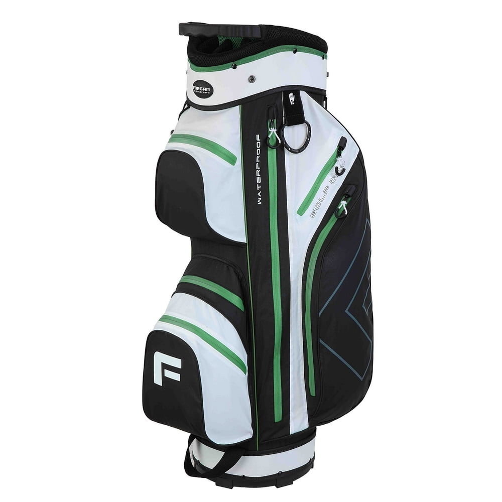 GolfDry 9.5" Waterproof Golf Cart Bag White/Green/Black